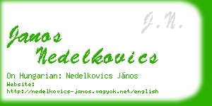 janos nedelkovics business card